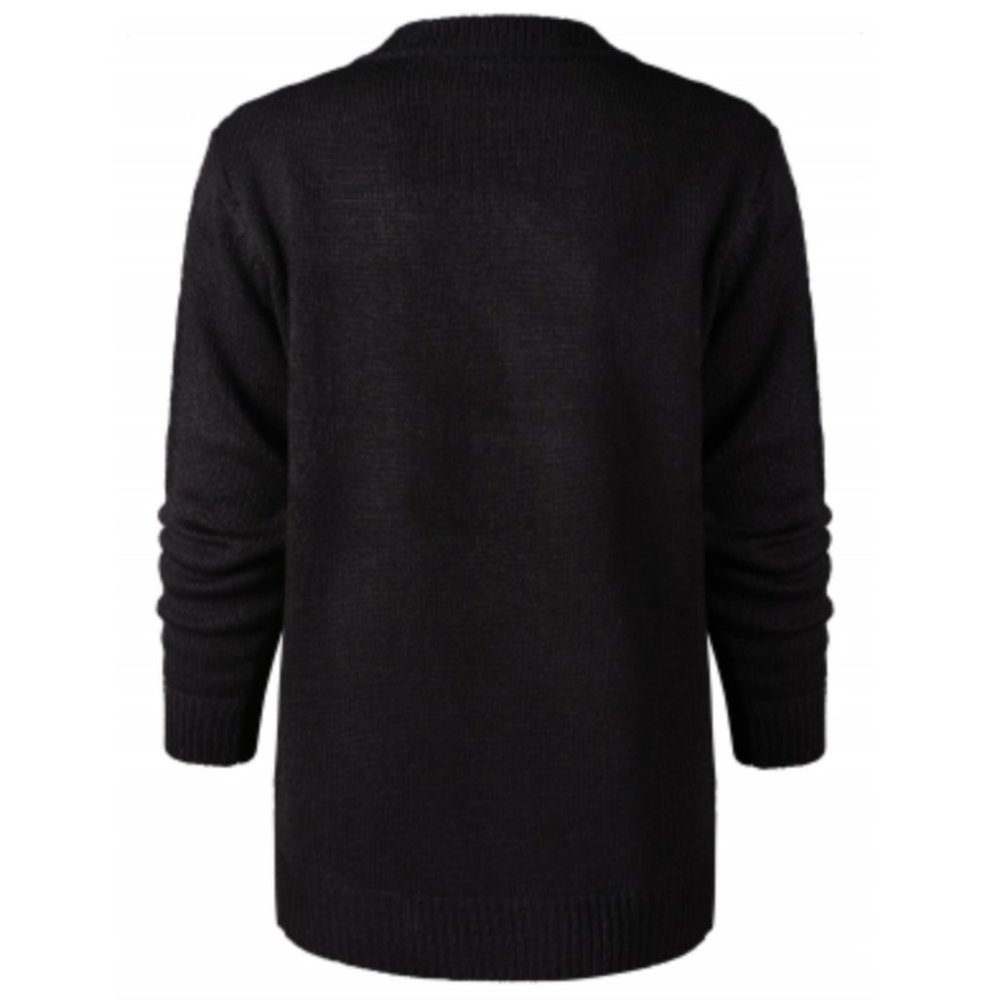 BRAND NEW Black Christmas Gold Pink Sequin Rudolph Reindeer Sweater - Picture 2 of 11